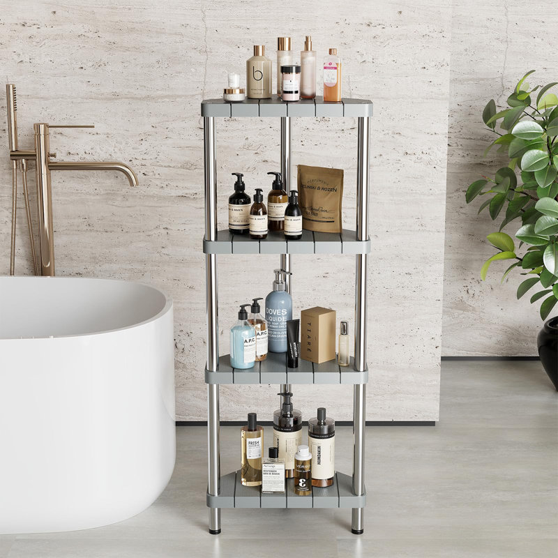 Rebrilliant 4 Tier Floor Standing Corner Shower Caddy | Wayfair